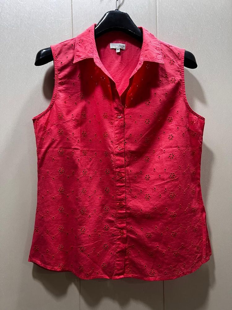 Eyelet Sleeveless Top