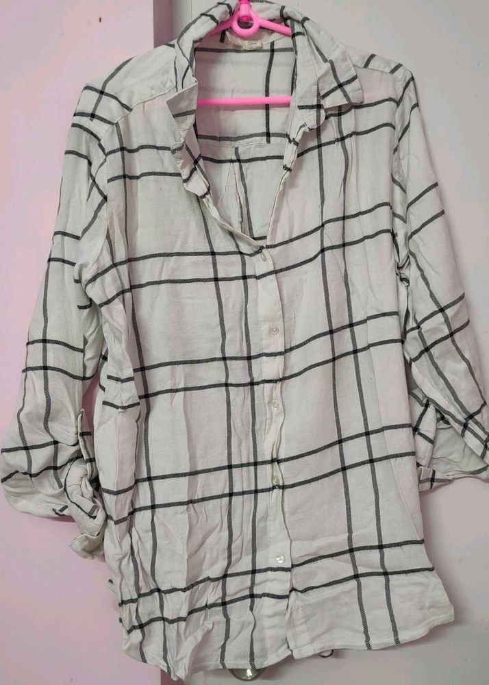 Oversized WHITE SHIRT FOR WOMEN,BLACK-WHITE STRIPE