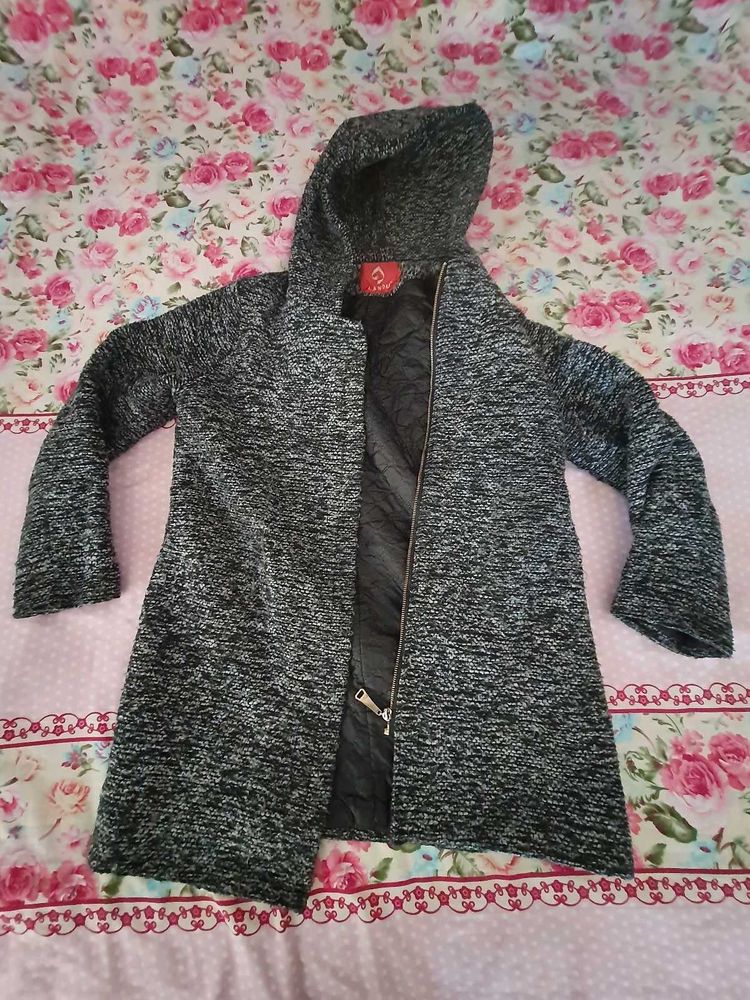 Stylish Grey Hooded Jacket