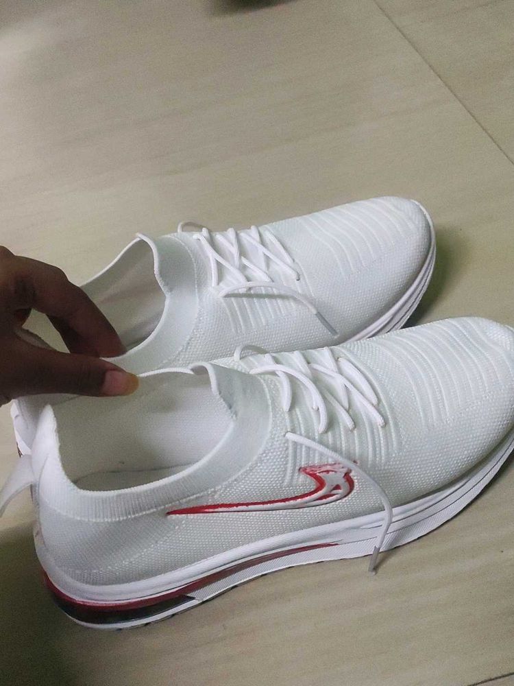 White Knit Sneakers