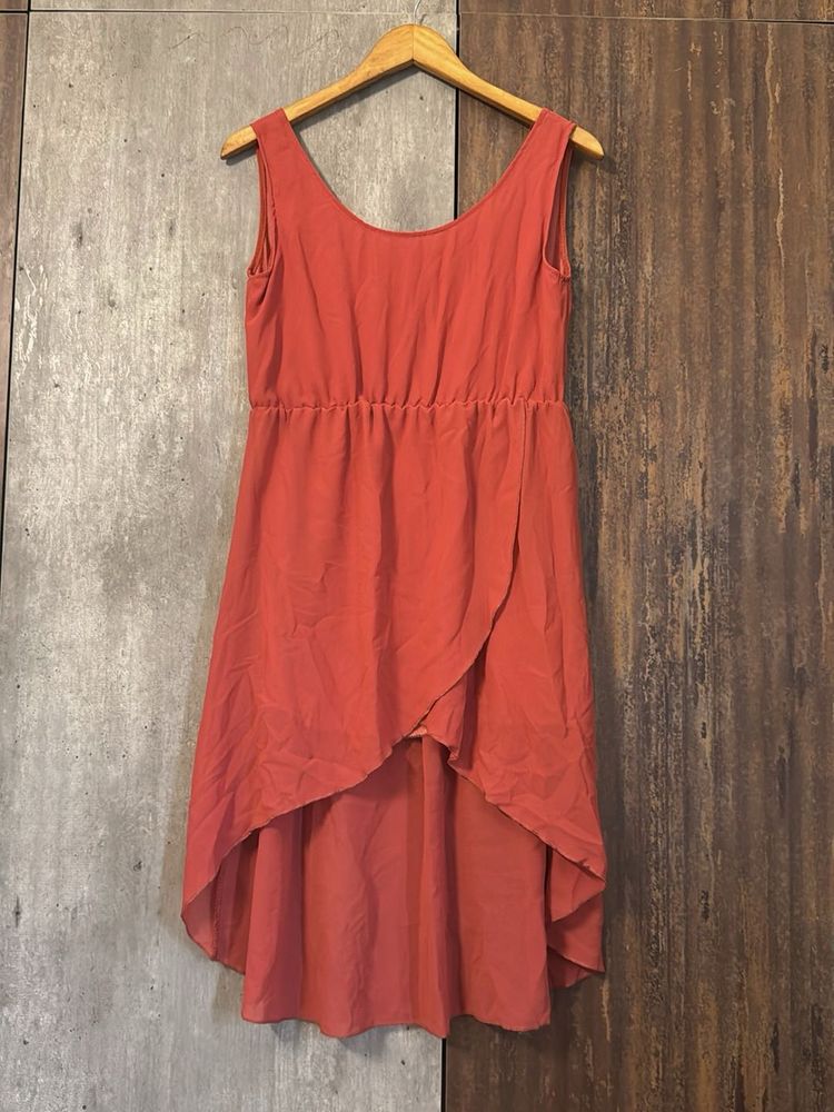 Coral Hi-Lo Dress