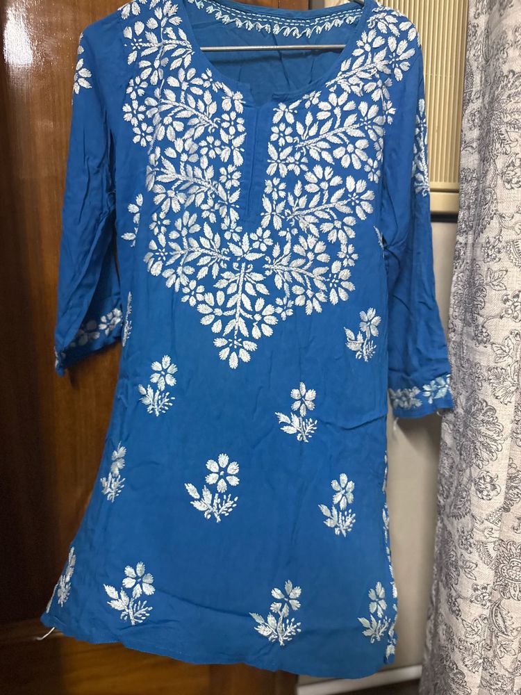 Blue Embroidered Kurta