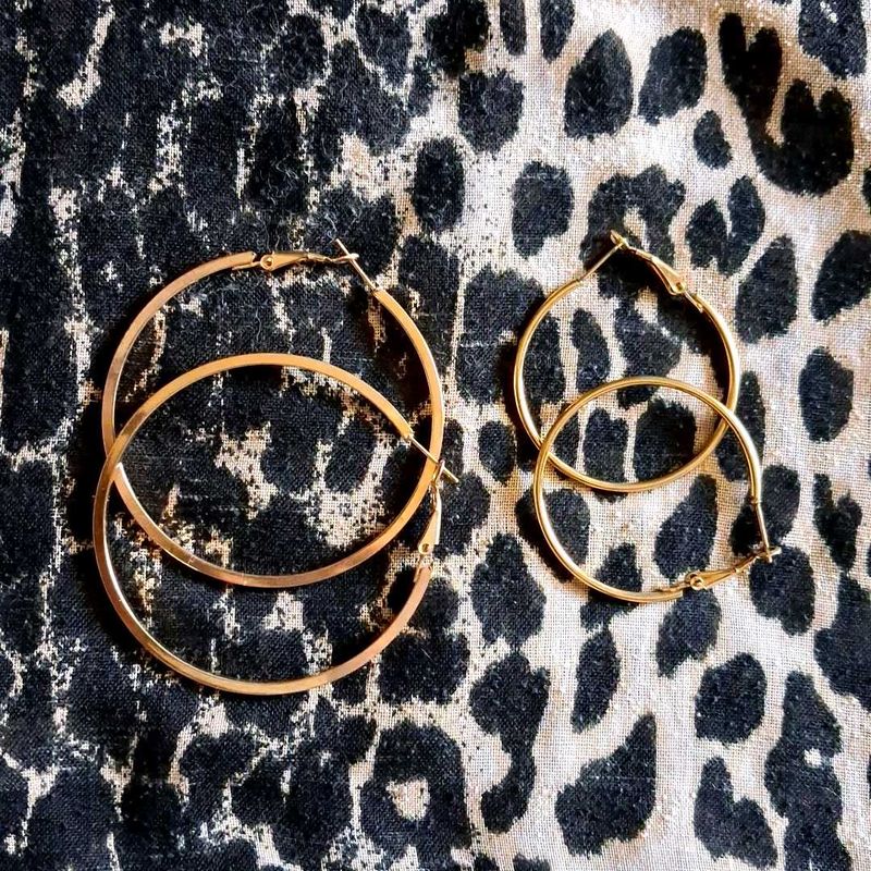 Gold Hoop Earring Set