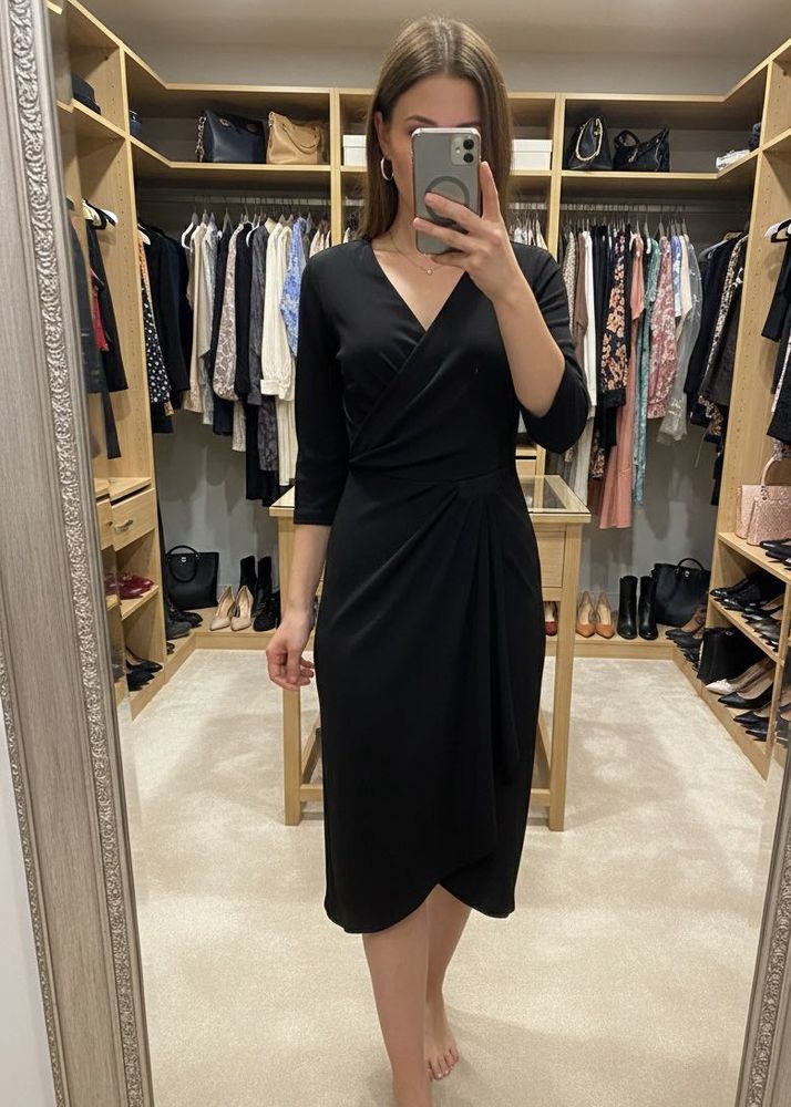 Pintrest Elegant Black Wrap Dress