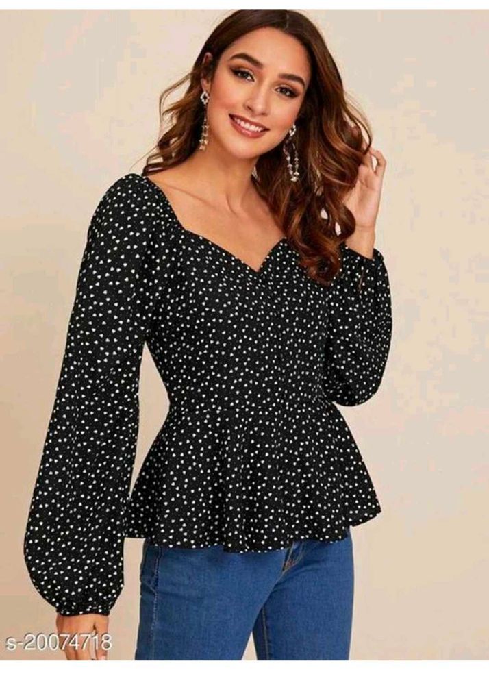Polka Dot Peplum Top