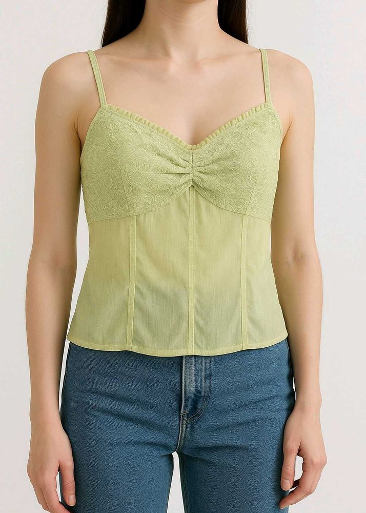 Green Lace Corset Top