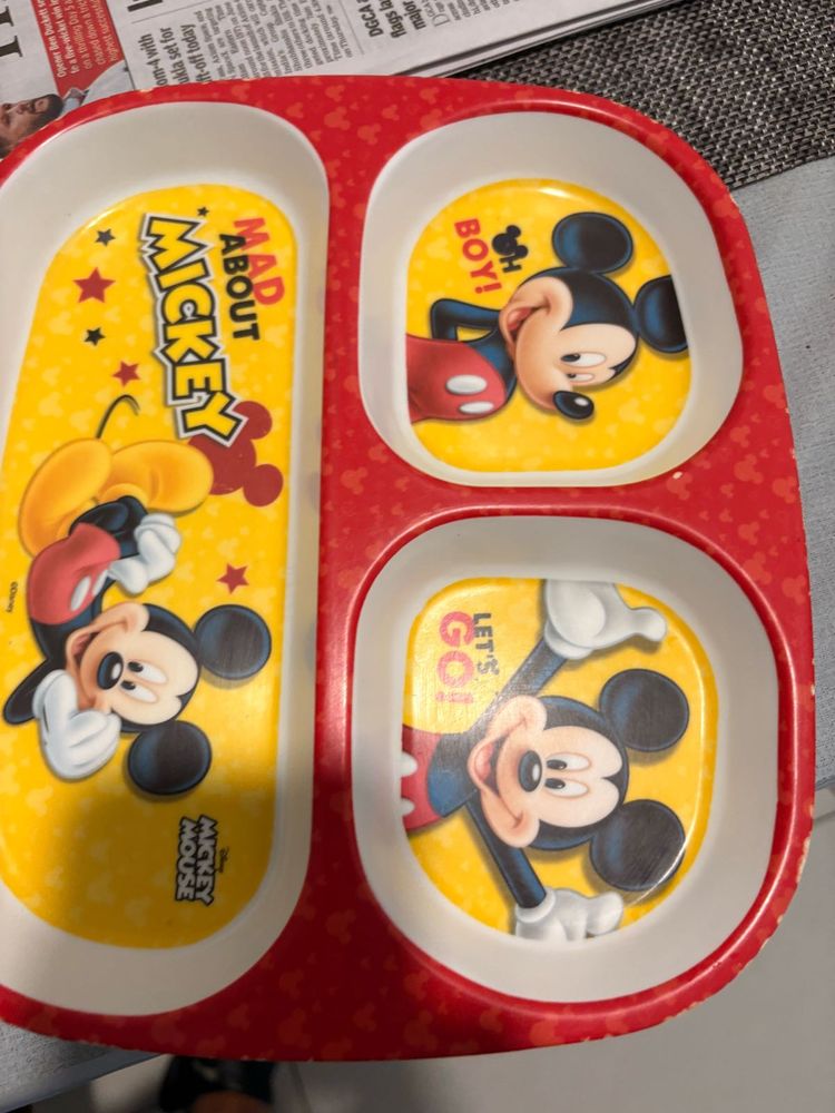 Mickey Mouse And Spider Man Divided Plate