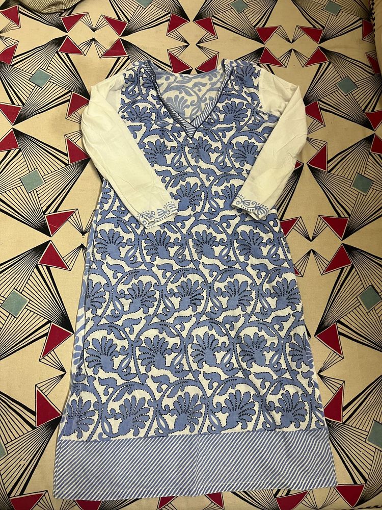 Blue Floral Print Kurta💙