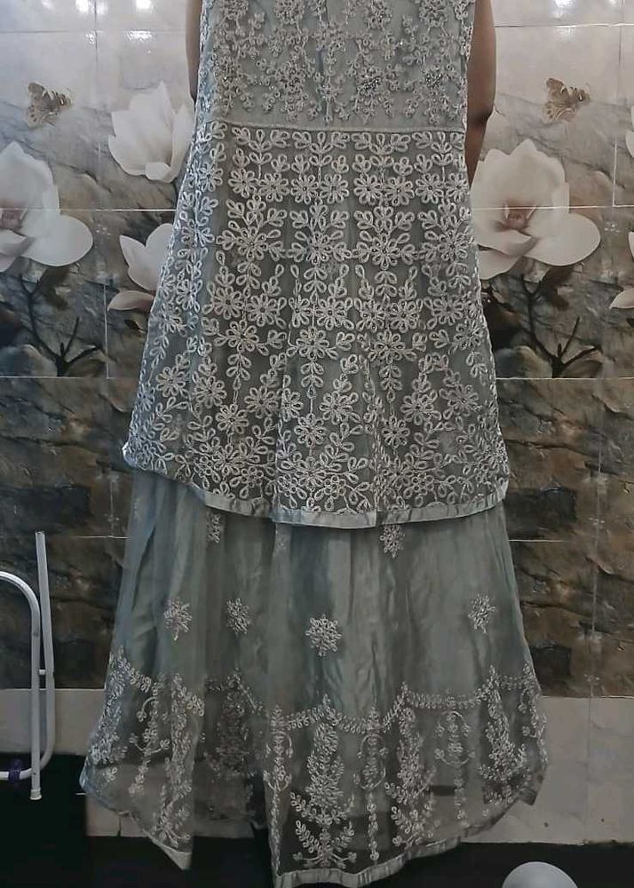 Silver And Grey Evening Gown