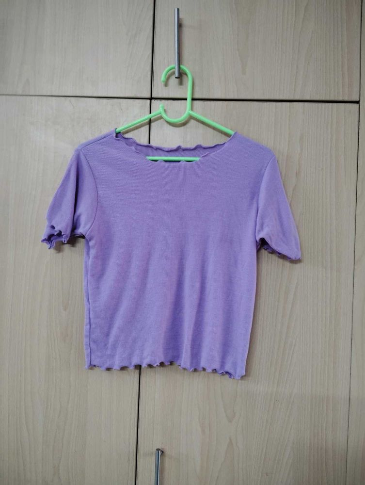 Cute Purple Ruffle Tee