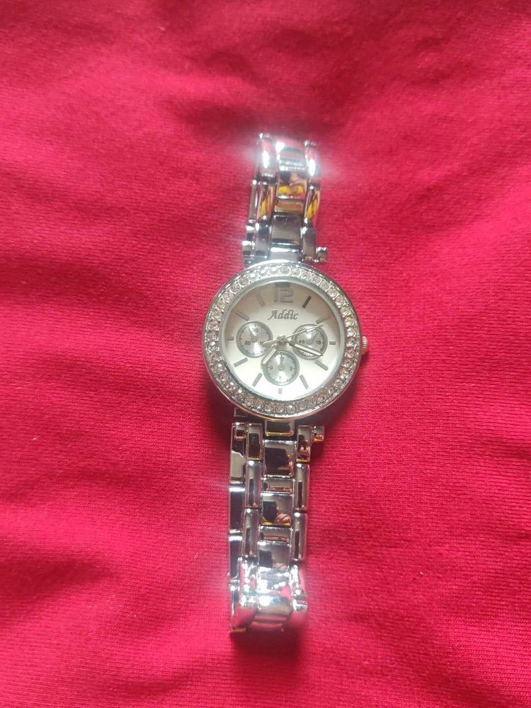Addic Silver Rhinestone Watch