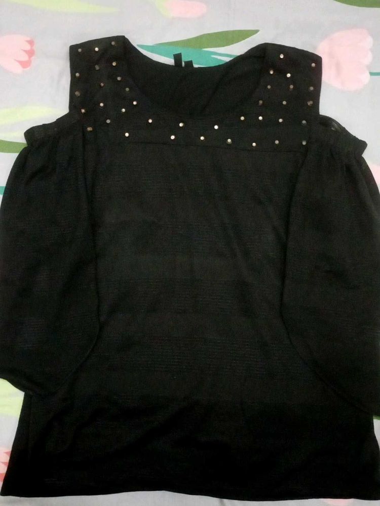 Cold Shoulder Studded Top