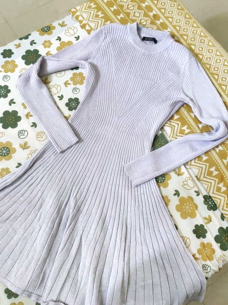 Ribbed Knit Fit &amp; Flare Dress