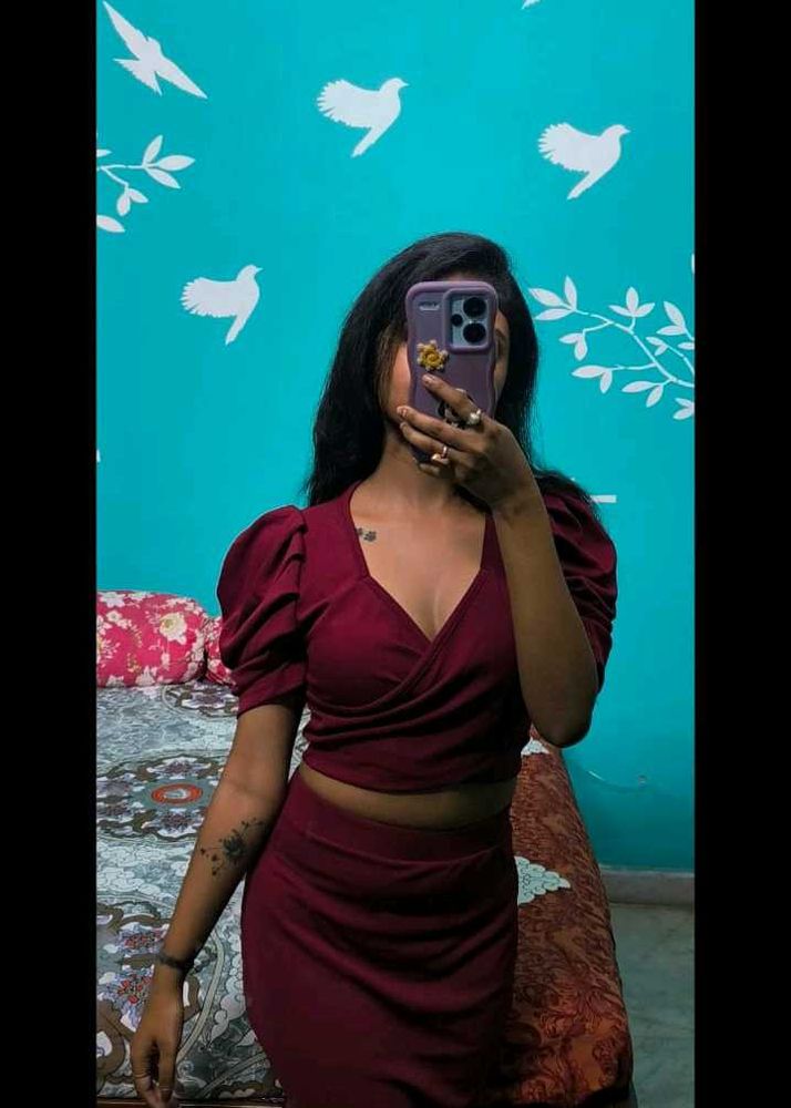 Burgundy Two-Piece Set