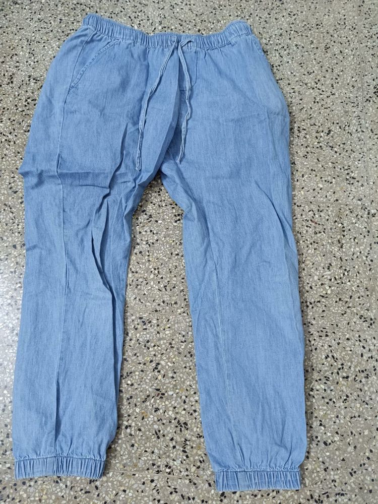 Light Blue Denim Joggers