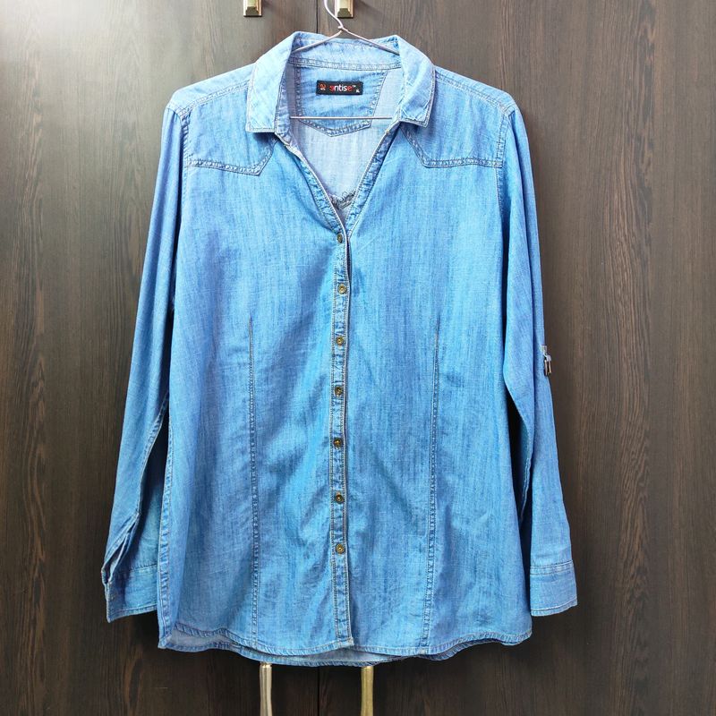 Blue Denim Shirt For Women | Bust 42
