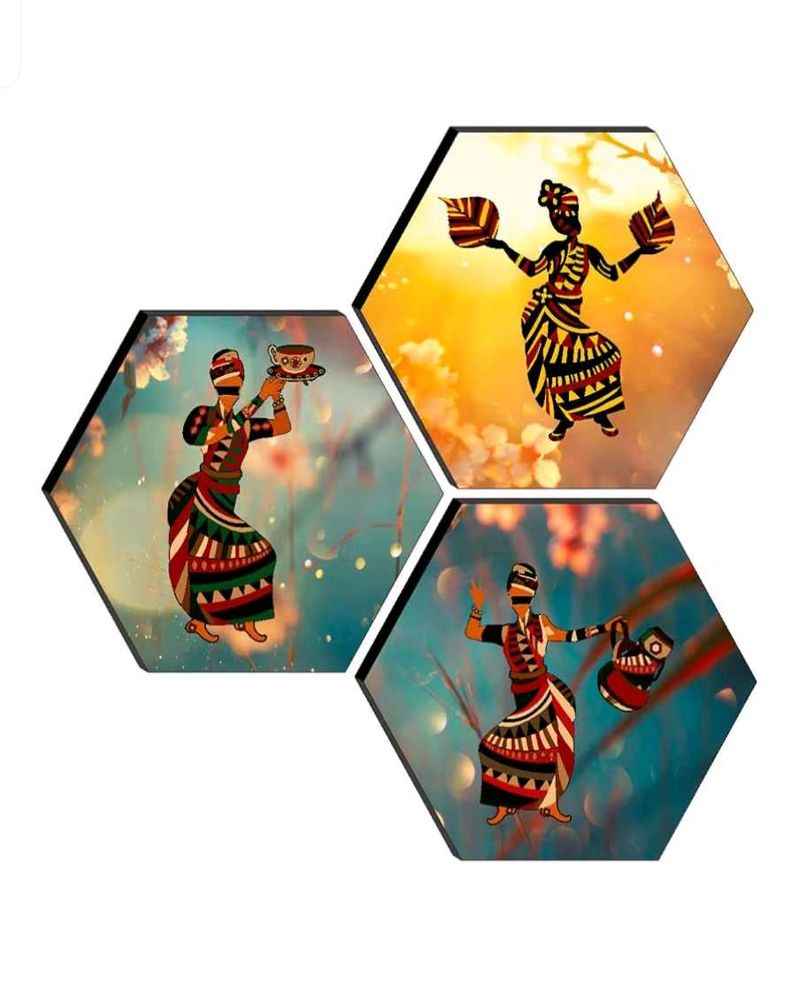African Dance Art Wall Decor paintings set of 3
