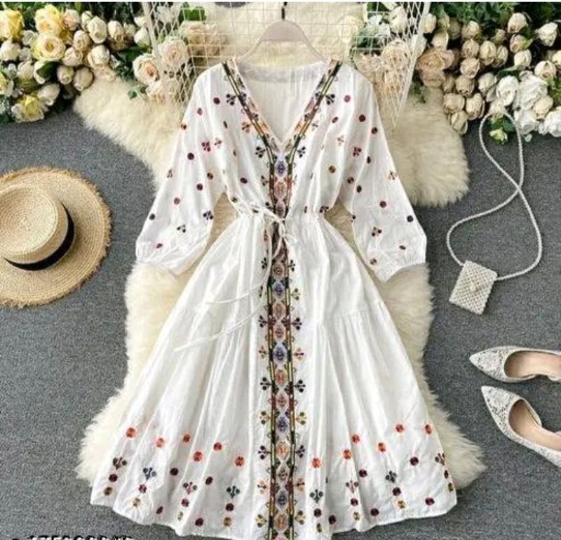 This Is Totally New Cotton Embroidery Dress