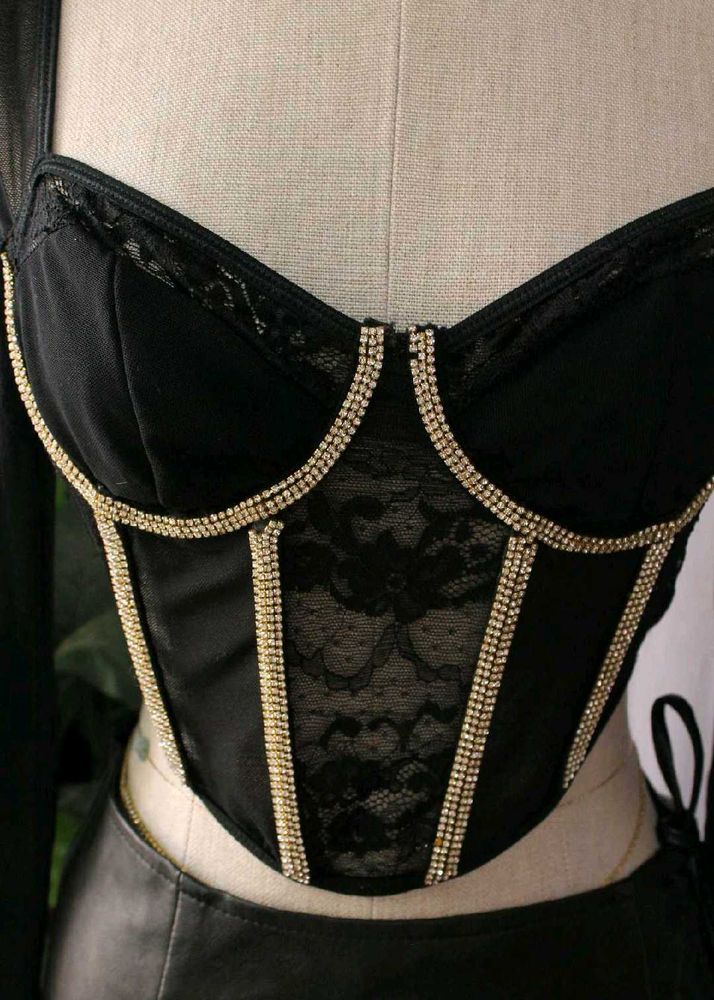 Black Lace Corset Top