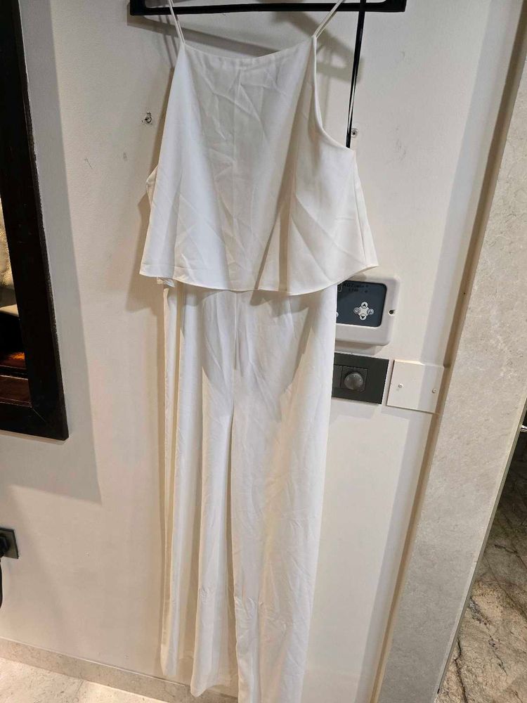 White Layered Jumpsuit