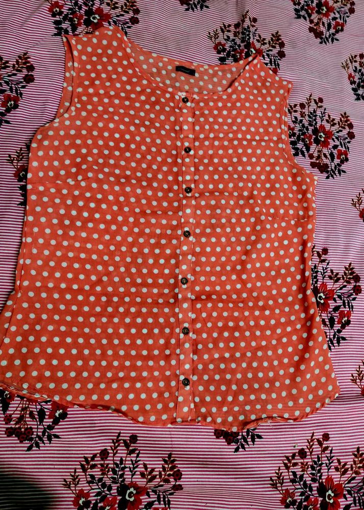 Polka Dots Sleeveless Top