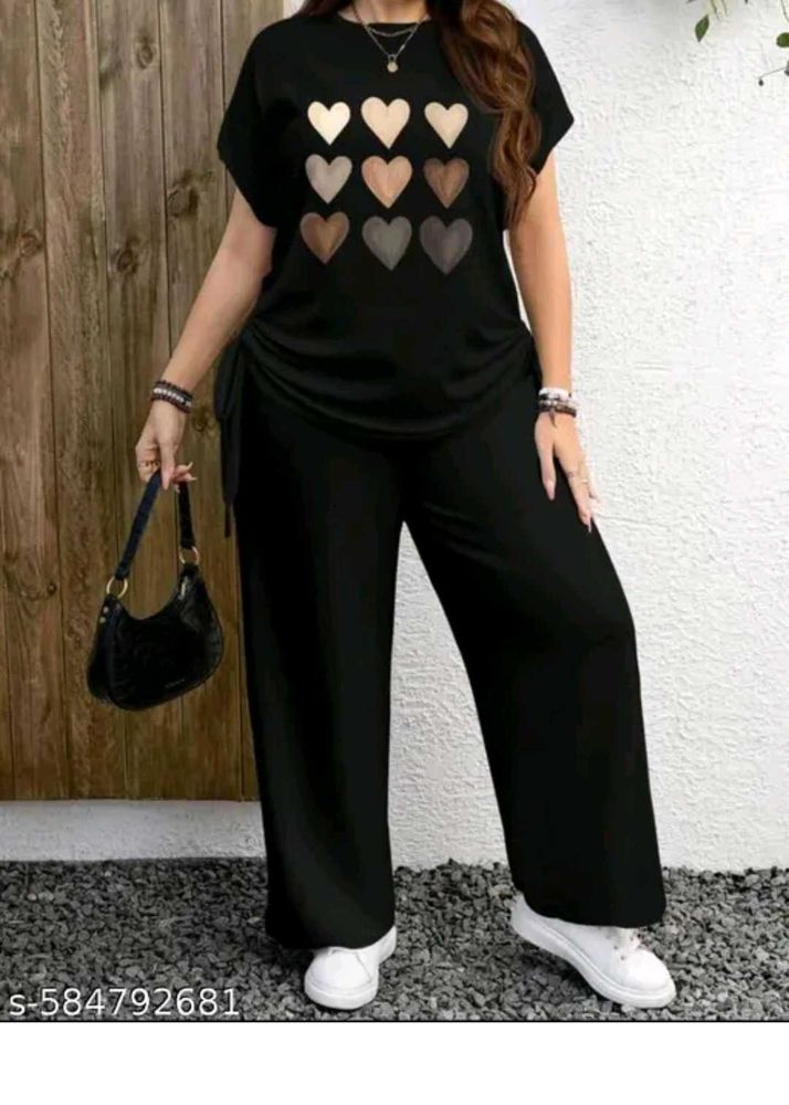 Heart Print Tee &amp; Pants Set