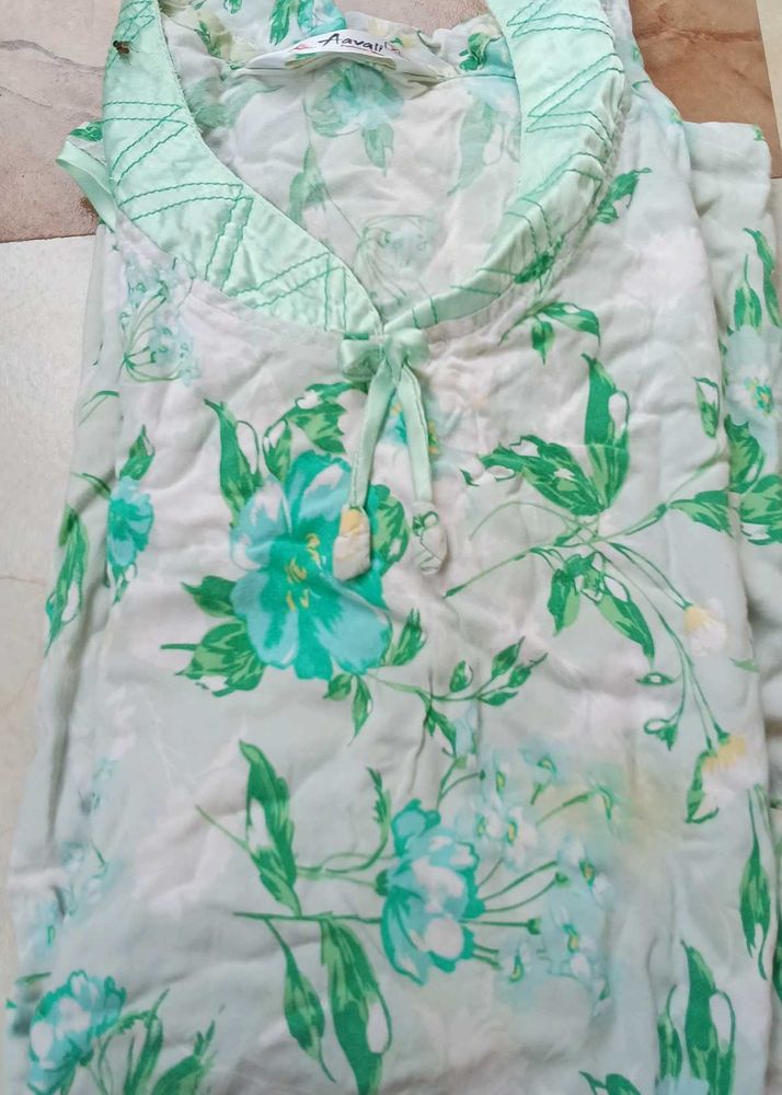 Green Colour Gown Nighty