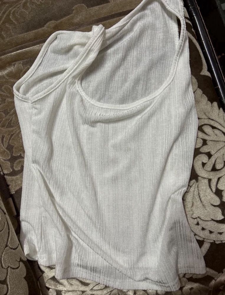 White Ribbed Tank Top