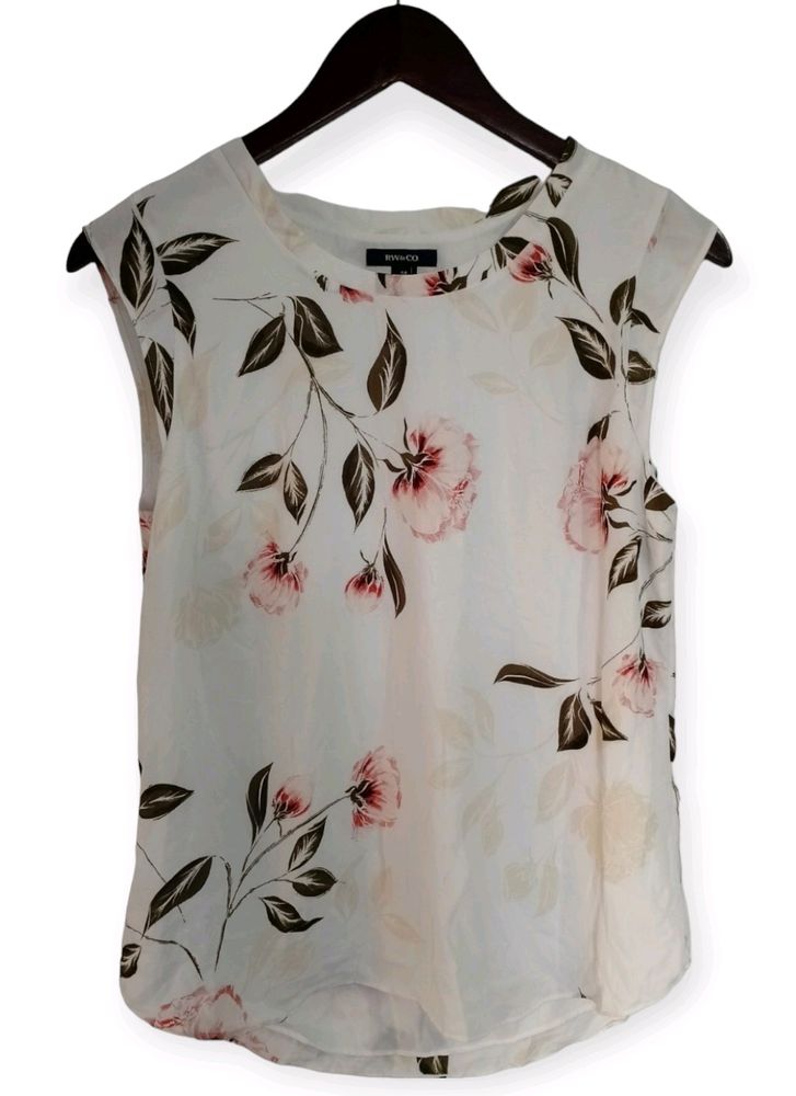 R&amp;Co Sheer Floral Sleeveless Top (Woman)
