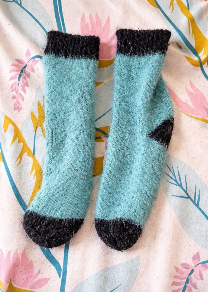 Cozy Blue Wool Socks