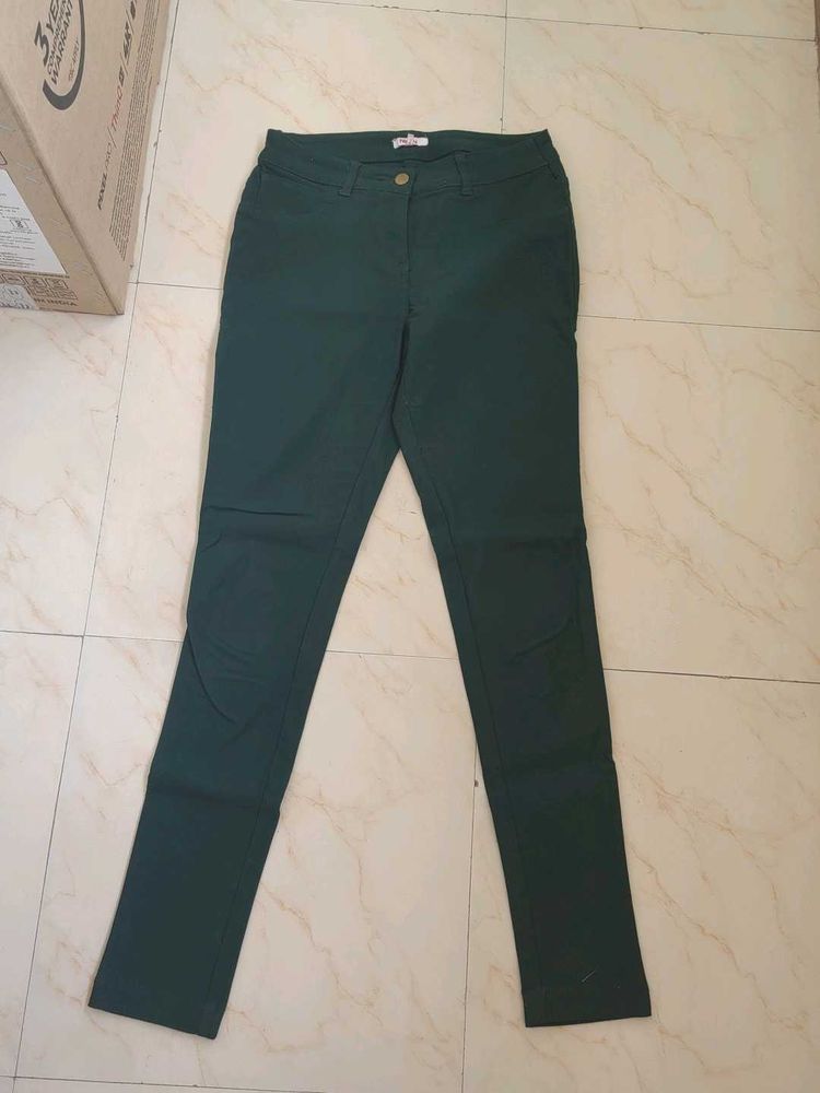 Green Slim Fit Pants