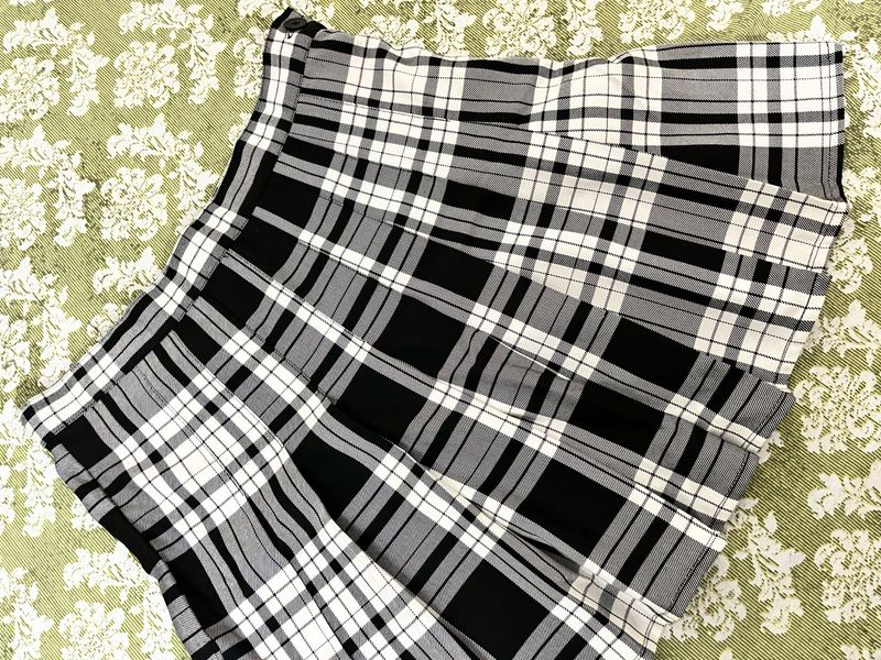 Checked A Line Skirt