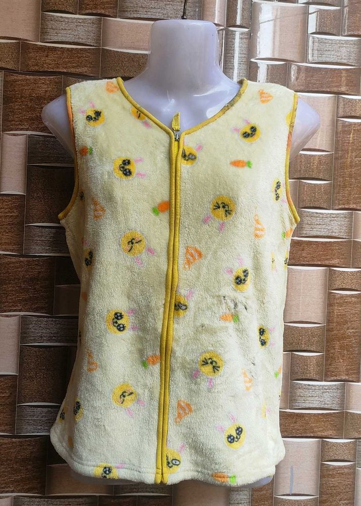 Cute Character Print Sleeveless Sweater