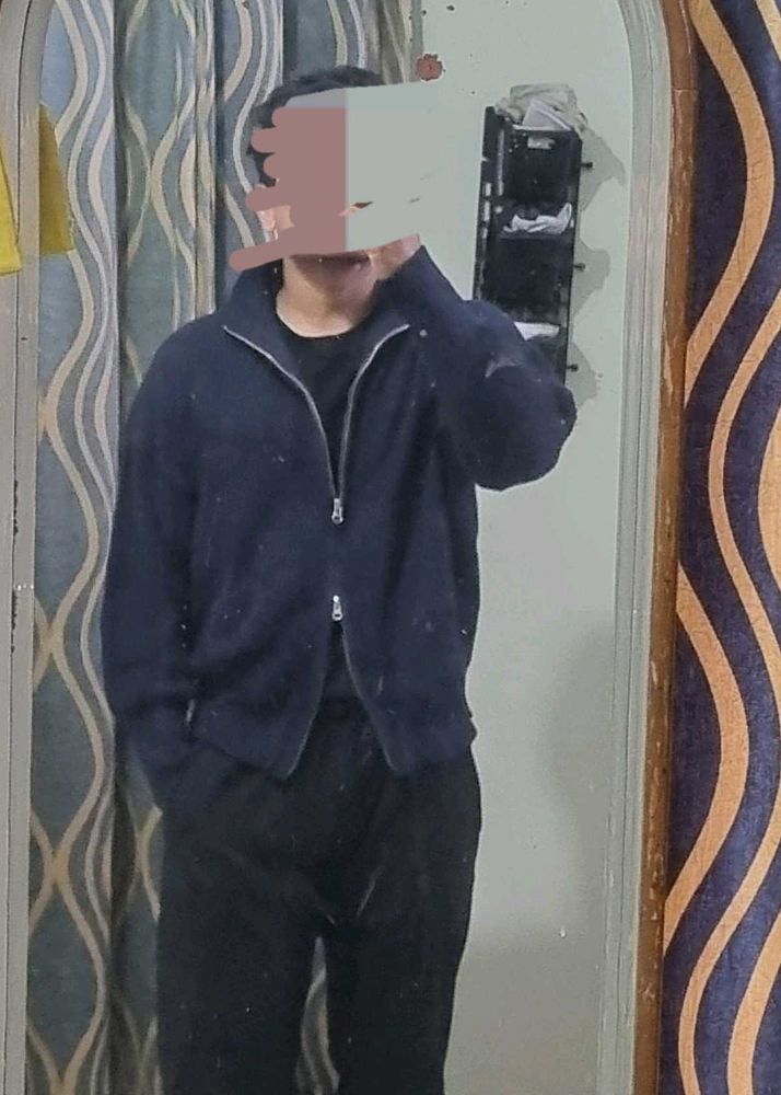 OLD MONEY Navy Knit Zip Cardigan