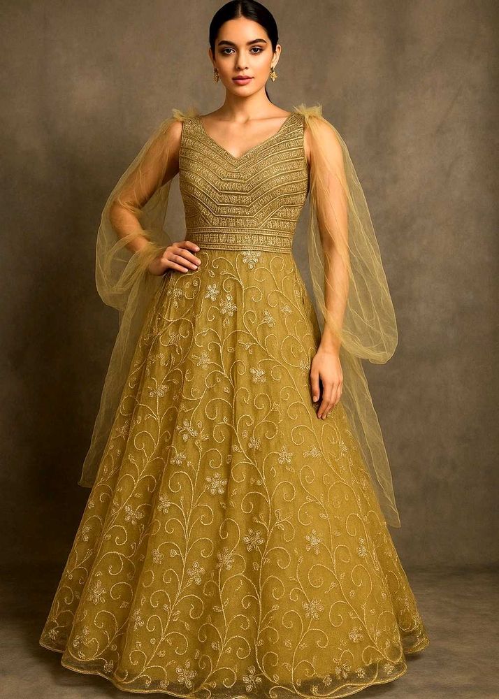 BROWN /OLIVE NET GOWN