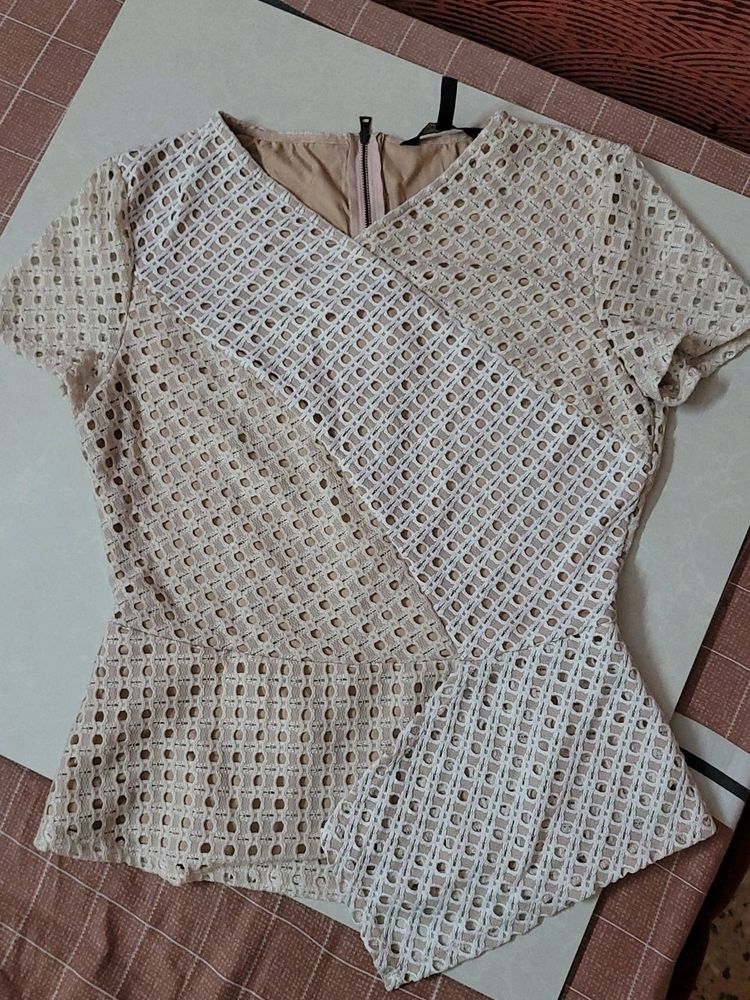 (Price Drop)Beautiful Offwhite Beige Top