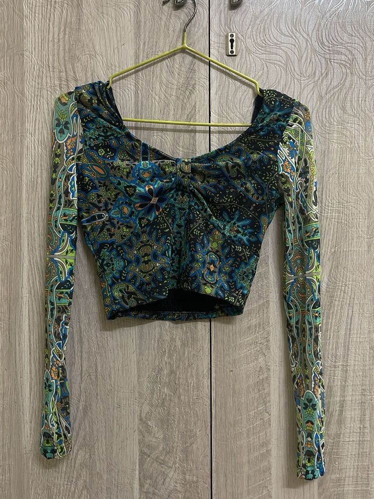 Patterned Long Sleeve Top