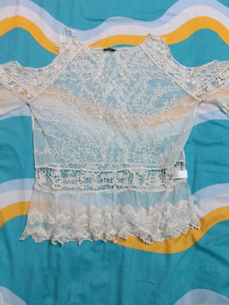 Lace Cold Shoulder Top
