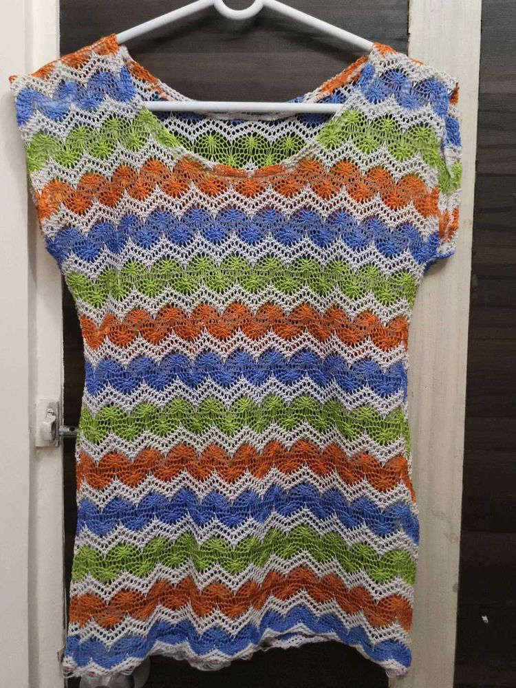 Multicolored Sexy Net Top