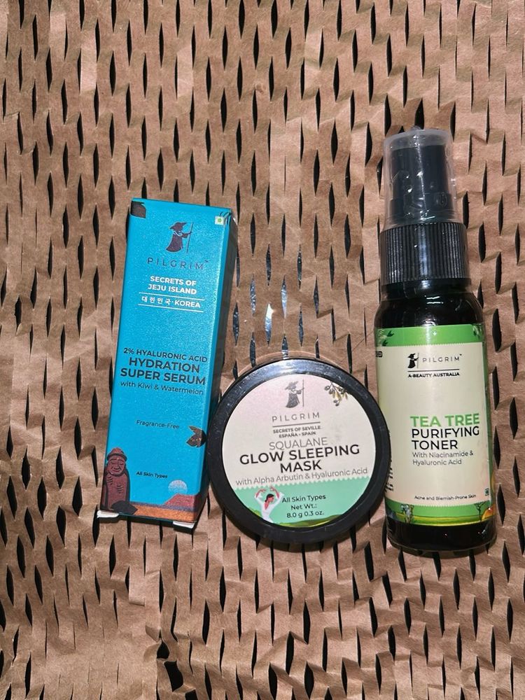 Pilgrim Skincare Set: Serum, Mask &amp; Toner