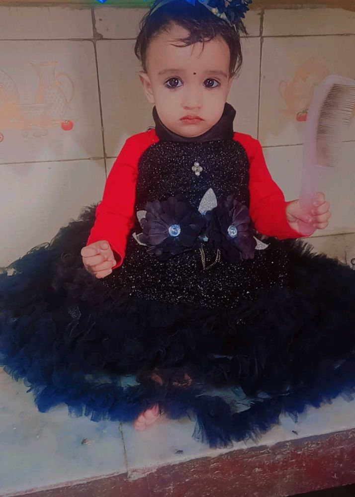 Sparkly Black Partywear Baby Girl Dress