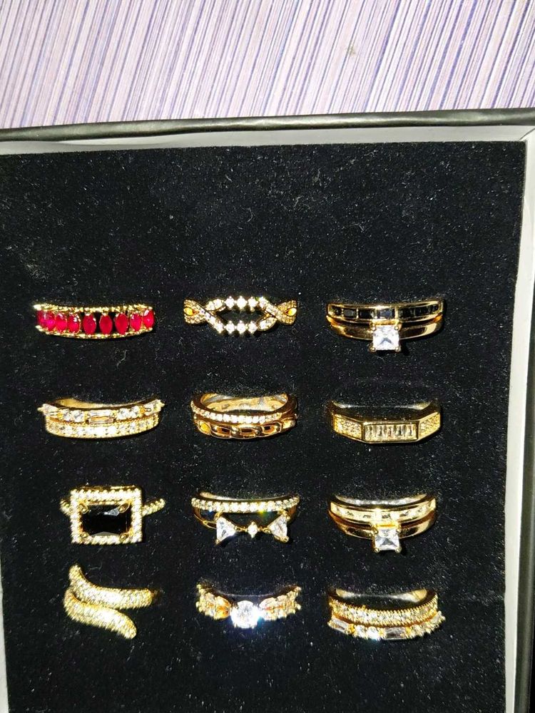 Assorted Gold and Rose Tone Ring Se