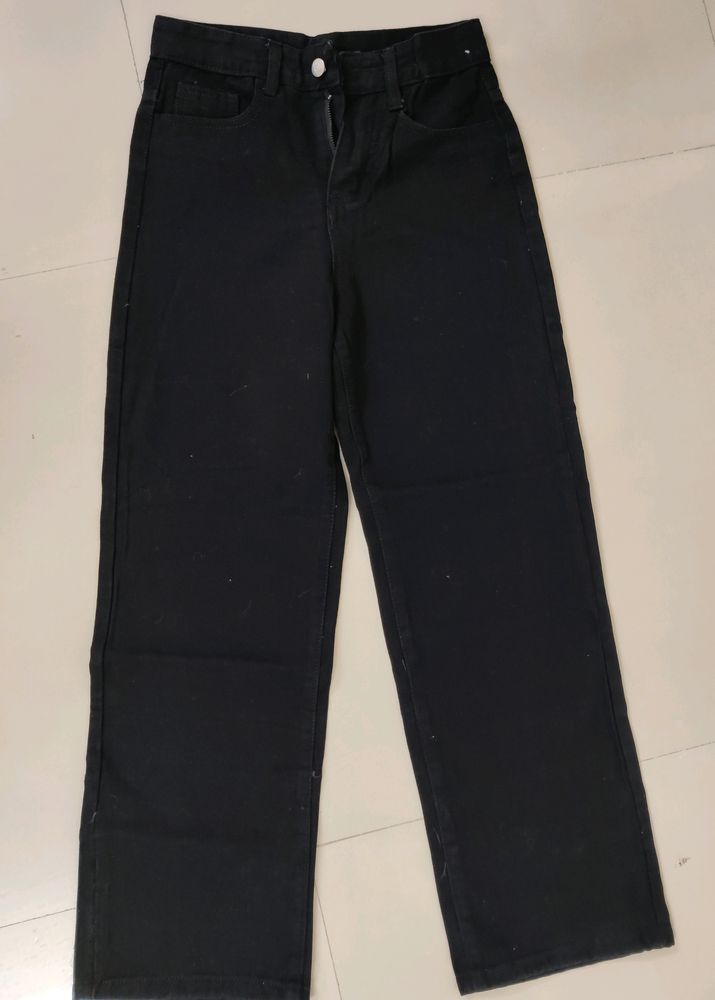 Straight Leg Black Jeans
