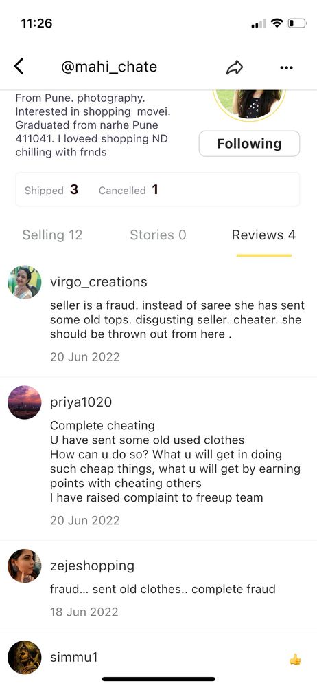 Fraud seller and freeup motivating it