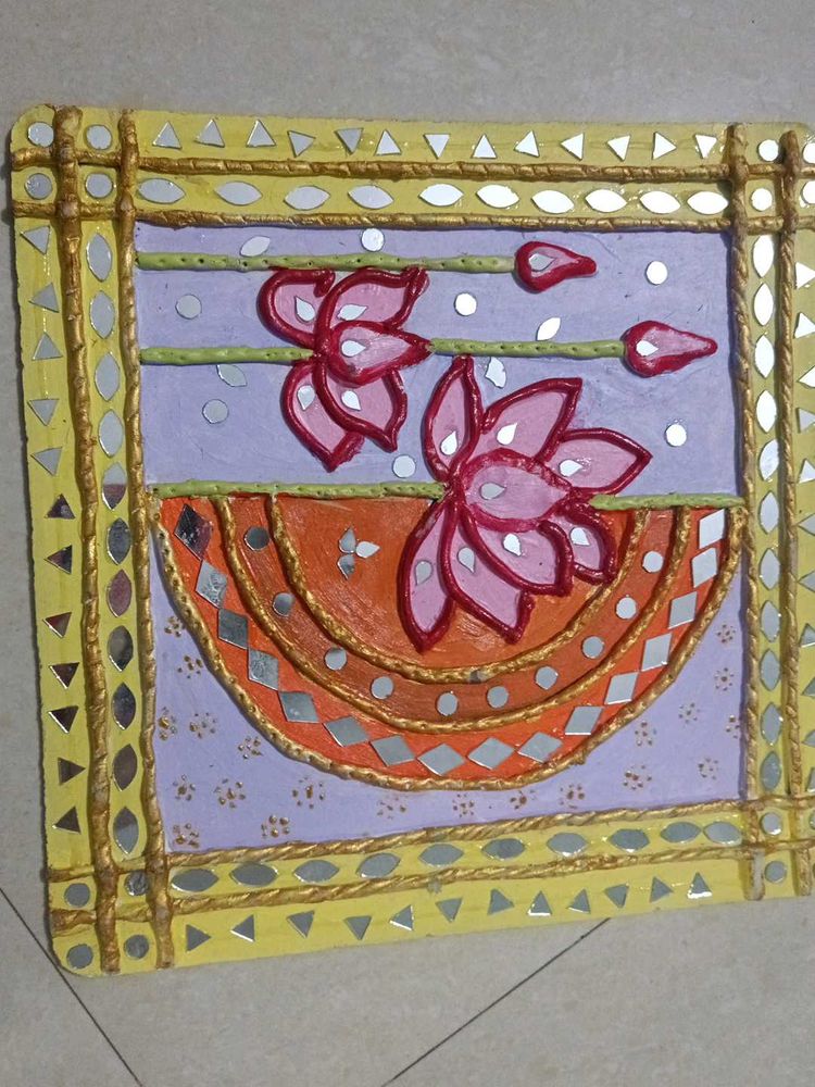Lotus Mirrorwork Wall Art