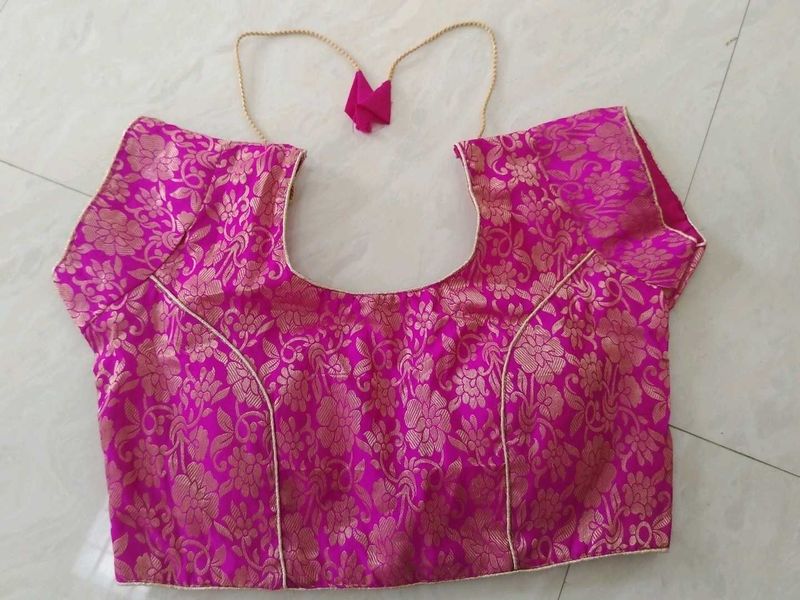 Pink Brocade Blouse