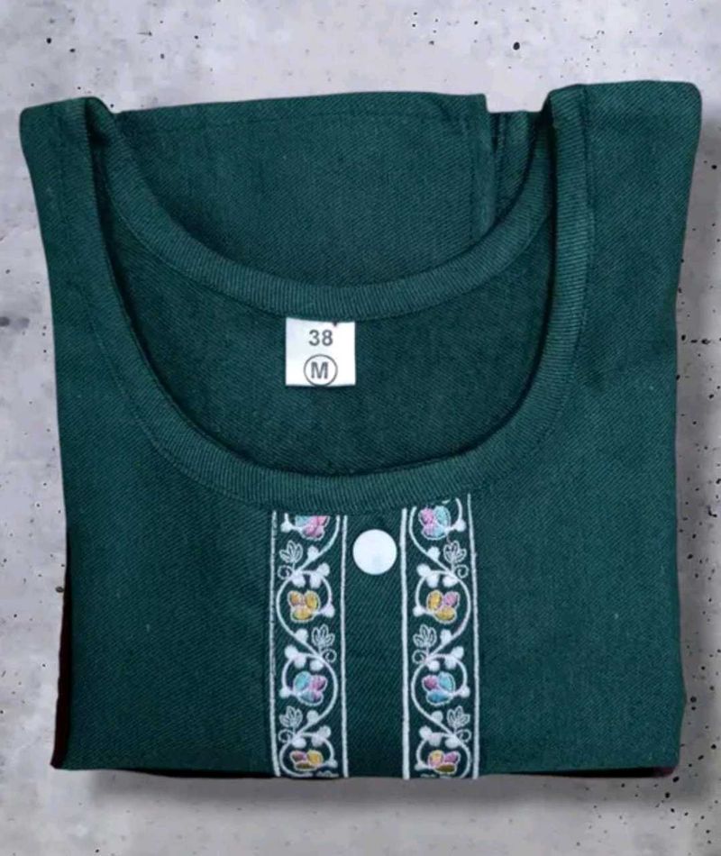 Green Woollen Kurta
