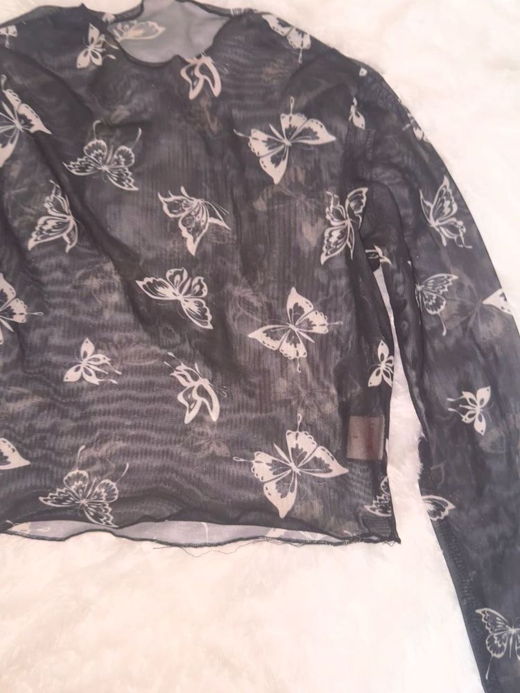 Urbanic black Mesh Top