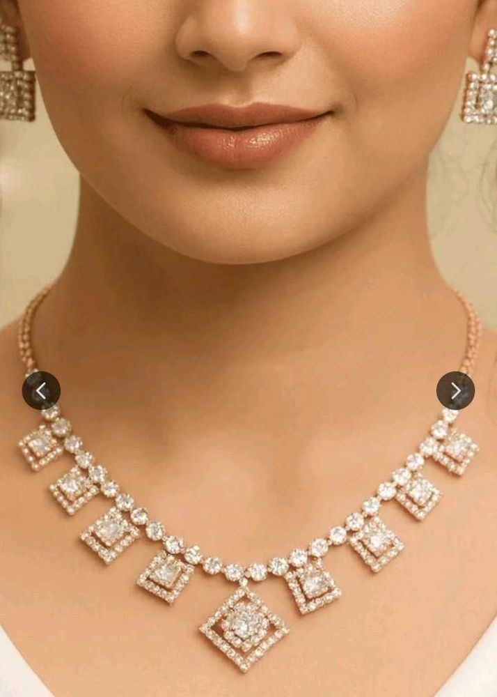 Sparkling Diamond Necklace Set