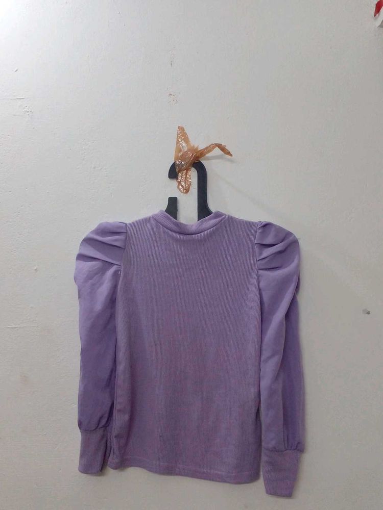 Lavender Puff Sleeve Top